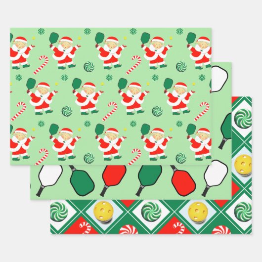 Pickleball Weihnachtsgeschenk Wrapping Paper Geschenkpapier Set (Set)