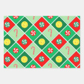 Pickleball Weihnachtsgeschenk Wrapping Paper Geschenkpapier Set (Vorderseite 2)