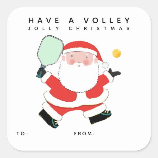 Pickleball Weihnachtsgeschenke Tags Quadratischer Aufkleber (Vorderseite)