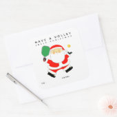 Pickleball Weihnachtsgeschenke Tags Quadratischer Aufkleber (Umschlag)