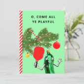 Pickleball Weihnachtskarten (Stehend Vorderseite)