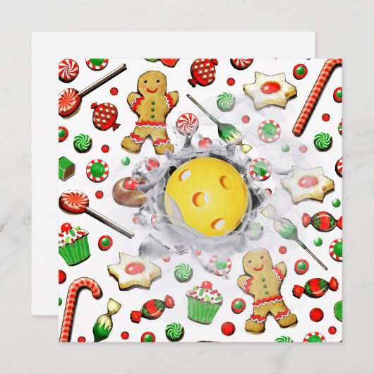 Pickleball Weihnachtskarten (Vorne/Hinten)