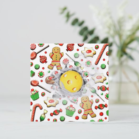 Pickleball Weihnachtskarten (Stehend Vorderseite)