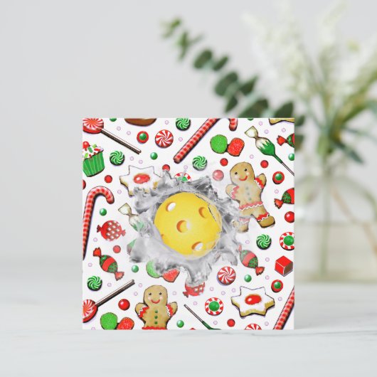 Pickleball Weihnachtskarten (Stehend Vorderseite)