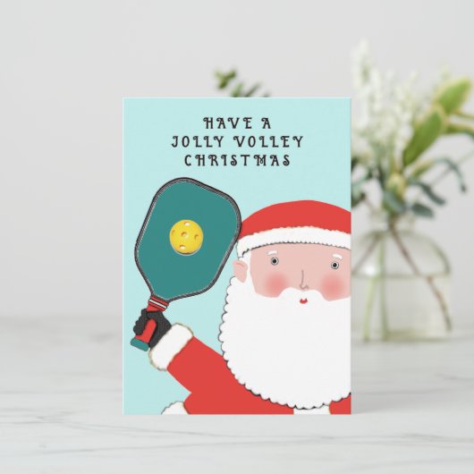Pickleball Weihnachtskarten Feiertagskarte (Stehend Vorderseite)