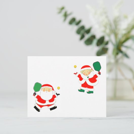 Pickleball Weihnachtskarten Feiertagskarte (Stehend Vorderseite)