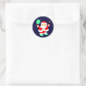 Pickleball Weihnachtsklassiker-Rundum-Aufkleber Runder Aufkleber (Tasche)