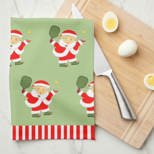 Pickleball Weihnachtsküche Handtuch (Viertel Falte)