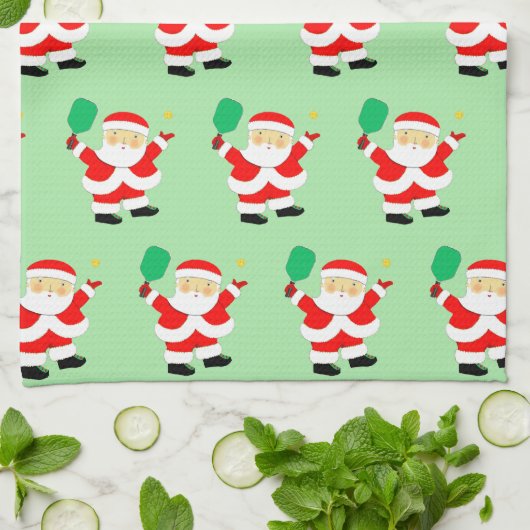 Pickleball Weihnachtsküche Handtuch (Gefaltet)