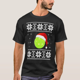 Pickleball Weihnachtsmannmütze Ugly Christmas Shir T-Shirt