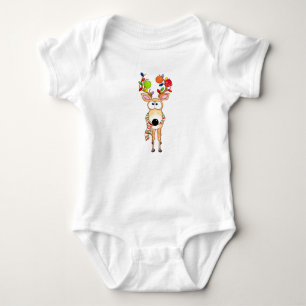 Pickleball-Weihnachtsrentier Baby Strampler