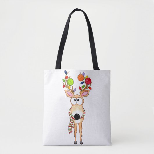 Pickleball-Weihnachtsrentier Tasche (Vorderseite)