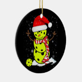Pickleball Weihnachtsschneemann mit Hut des Weihna Keramik Ornament (Rechts)