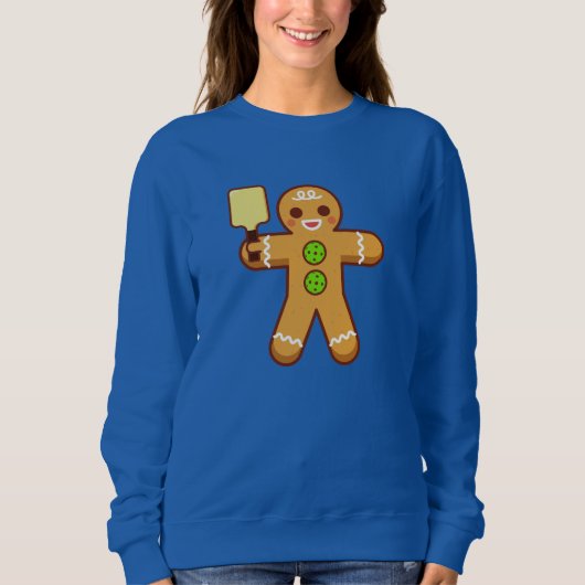 Pickleball WeihnachtsSweatshirt - Gingerbreadman Sweatshirt (Vorderseite)