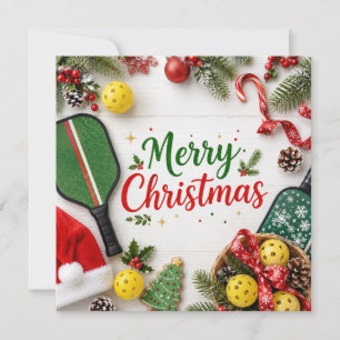 Pickleball Weihnachtsthema Feiertagskarte