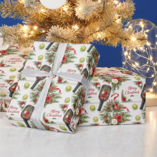 Pickleball Weihnachtsthema  Geschenkpapier