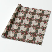 Pickleball Weihnachtsthema Geschenkpapier (Ungerollt)