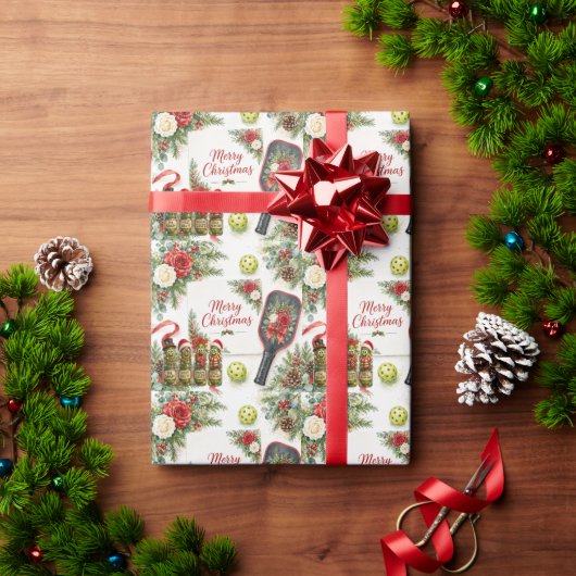 Pickleball Weihnachtsthema Geschenkpapier (Feiertagsgeschenk)
