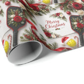 Pickleball Weihnachtsthema  Geschenkpapier (Rolleneckpunkt)