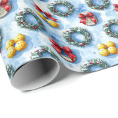 Pickleball Weihnachtsthema Geschenkpapier (Rolleneckpunkt)