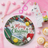 Pickleball Weihnachtsthema Pappteller (Party)