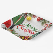 Pickleball Weihnachtsthema Pappteller (Gewinkelt)