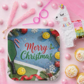 Pickleball Weihnachtsthema Pappteller (Party)