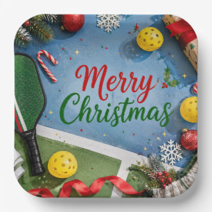 Pickleball Weihnachtsthema  Pappteller