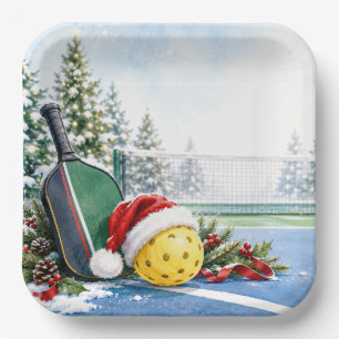 Pickleball Weihnachtsthema Pappteller