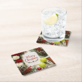 Pickleball Weihnachtsthema Rechteckiger Pappuntersetzer (Vor Ort)