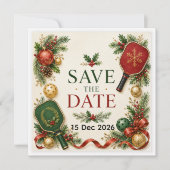 Pickleball Weihnachtsthema Save The Date (Vorderseite)