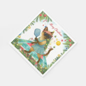 Pickleball Weihnachtsthema Serviette (Ecke)