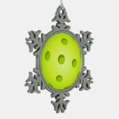 Pickleball Weihnachtsverzierungs-Schneeflocke Schneeflocken Zinn-Ornament (Links)