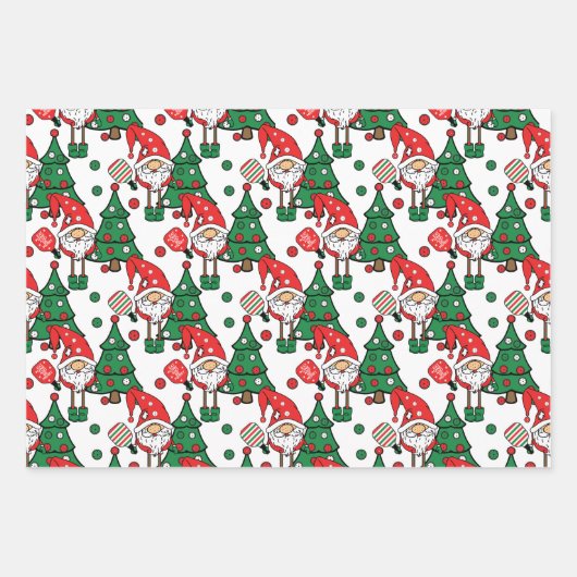 Pickleball Weihnachtswrapping Paper Sheets Geschenkpapier Set (Vorderseite 3)