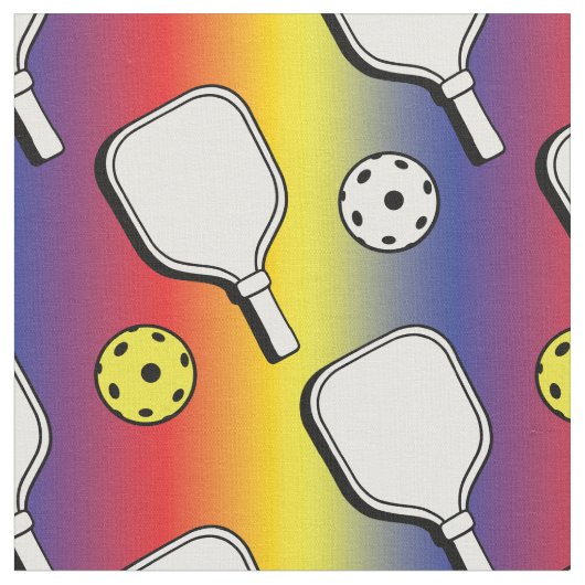 Pickleball - weiß mit Farbverlauf gemischte Farben Stoff (Nahaufnahme)