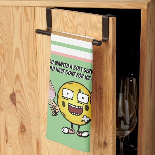 Pickleball, wenn du Soft Serve Will, geht auf Eisc Geschirrtuch (Drittel gefaltet)