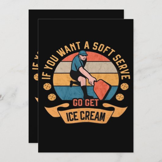 Pickleball Wenn Sie wollen Soft Serve gehen Ice Cr Save The Date (Vorne/Hinten)