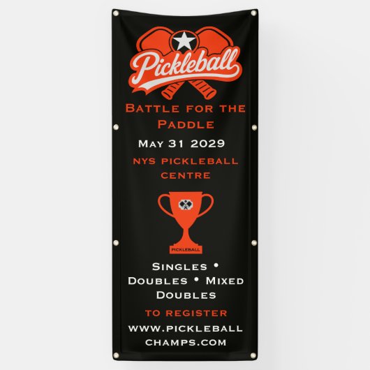 Pickleball-Wettbewerbsturnier Banner (Vertikal)