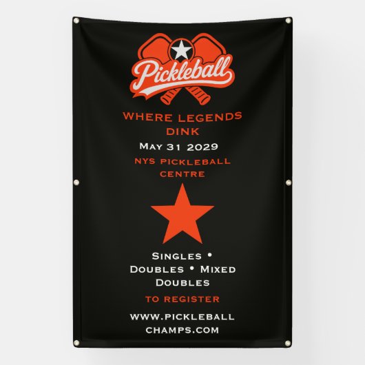 Pickleball-Wettbewerbsturnier Banner (Vertikal)