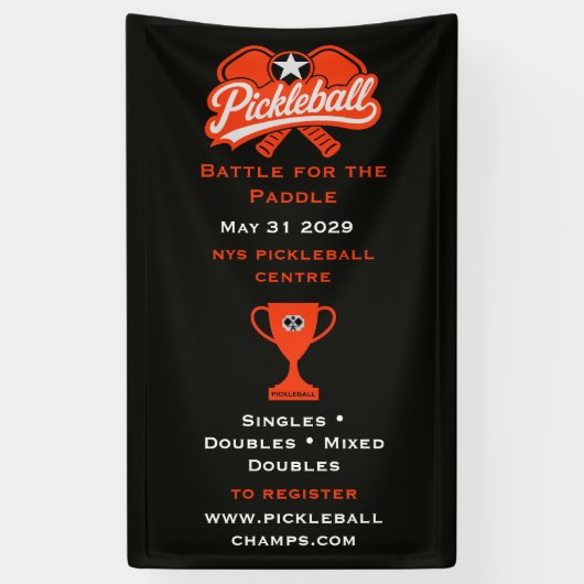 Pickleball-Wettbewerbsturnier Banner (Vertikal)
