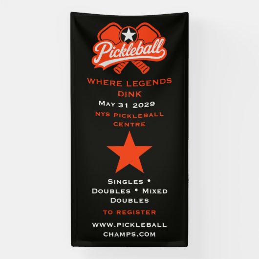 Pickleball-Wettbewerbsturnier Banner (Vertikal)