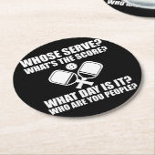 Pickleball Whose Serve Score League Pickleball Runder Pappuntersetzer (Angewinkelt)