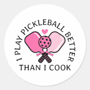 Pickleball Women Funny Zitat Runder Aufkleber