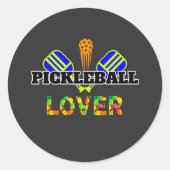 Pickleball Word Crosspaddles Ball Lover Design Runder Aufkleber (Vorderseite)