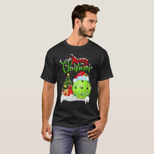 Pickleball   Xmas Decorations Santa Pickleball Chr T-Shirt (Vorne ganz)