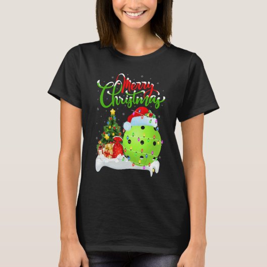 Pickleball Xmas Decorations Santa Pickleball Chr T-Shirt (Vorderseite)