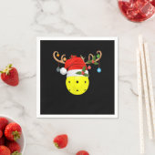 Pickleball Xmas Gift Reindeer Weihnachtsmannmütze Serviette (Beispiel)