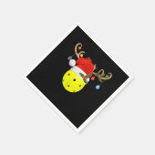 Pickleball Xmas Gift Reindeer Weihnachtsmannmütze  Serviette (Ecke)