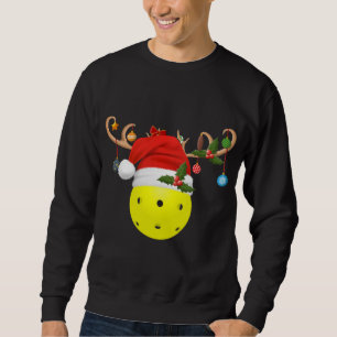 Pickleball Xmas Gift Reindeer Weihnachtsmannmütze Sweatshirt