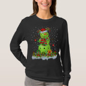Pickleball Xmas Lighting Funny Snowman Pickleball T-Shirt (Vorderseite)